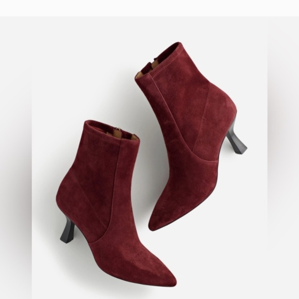 Madewell The Justine Ankle Boot in Deep Merlot Size 8